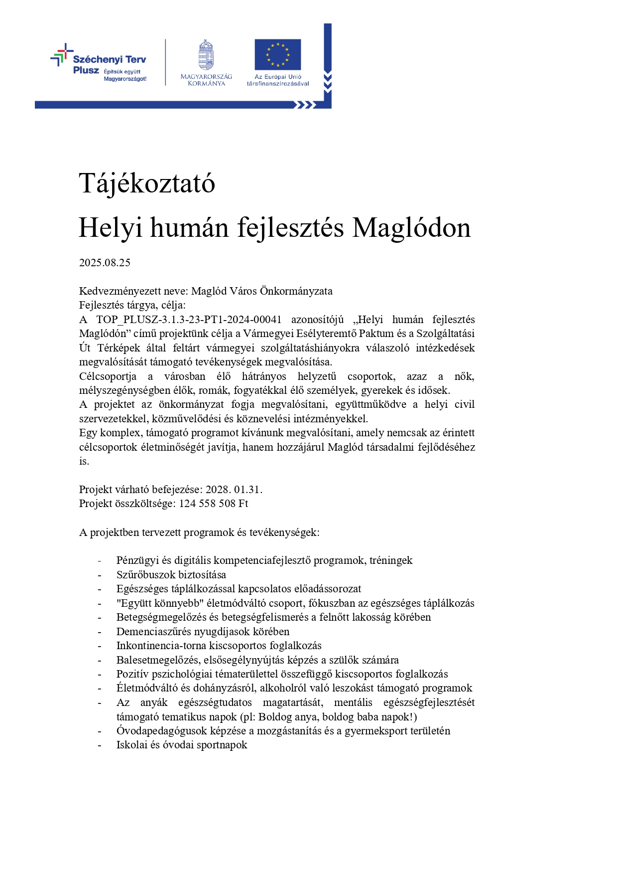 A tájékoztató szöveges formátuma a kép utáni linken található.